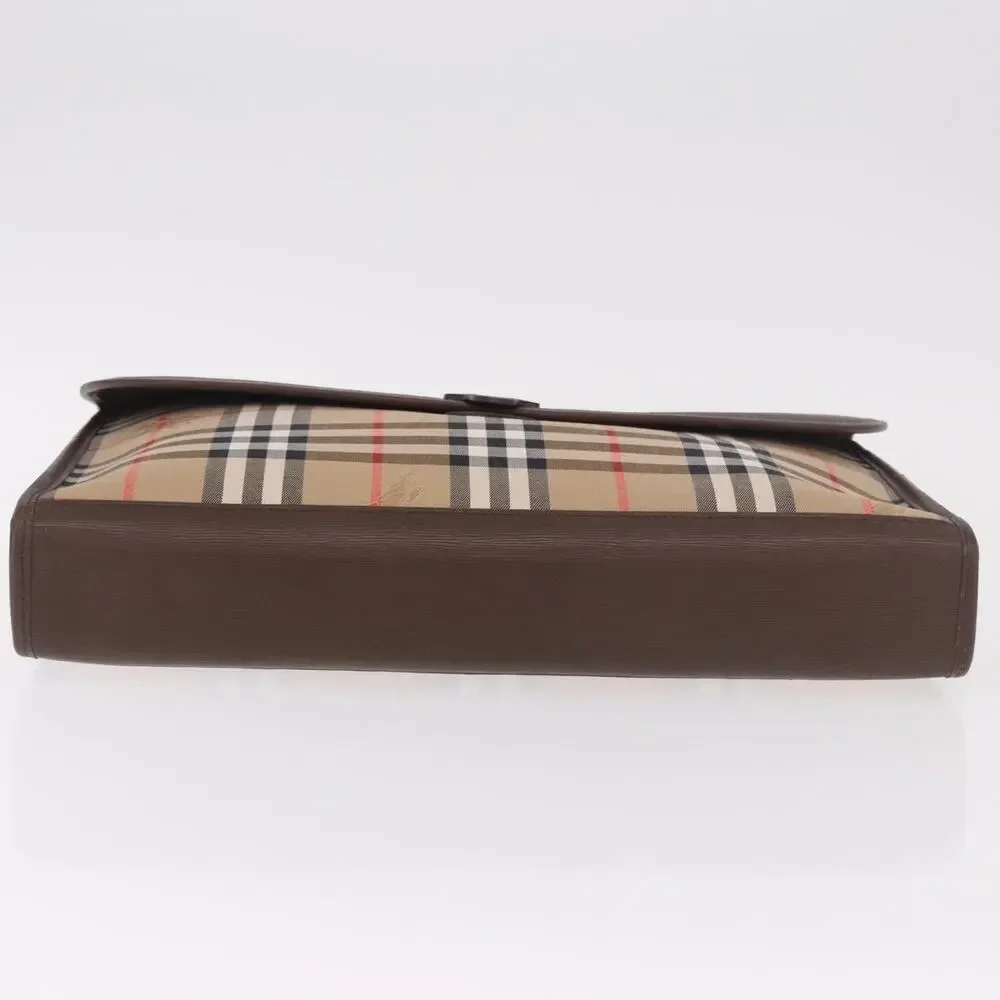 Burberry Nova Check Canvas Clutch Beige